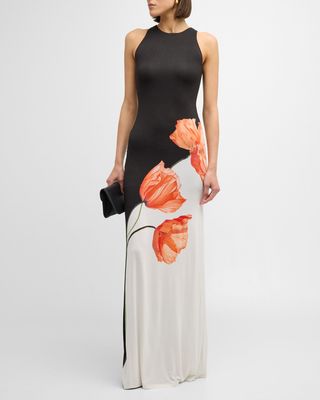 Pania Two-Tone Floral Maxi Dress