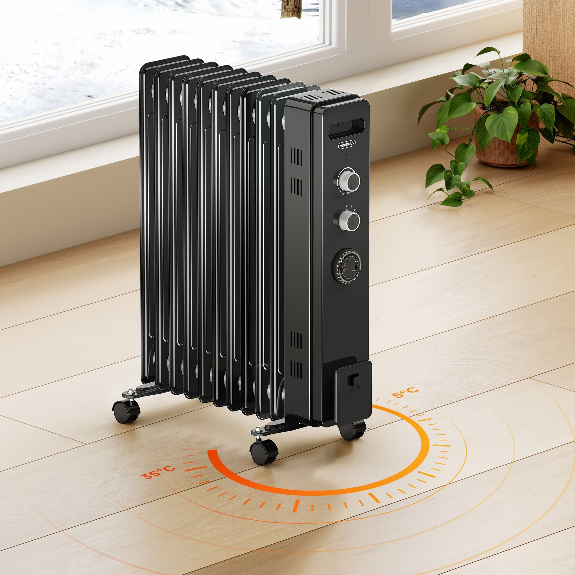 Promo picture of the Vonhaus 2500W 11 fin oil-filled radiator