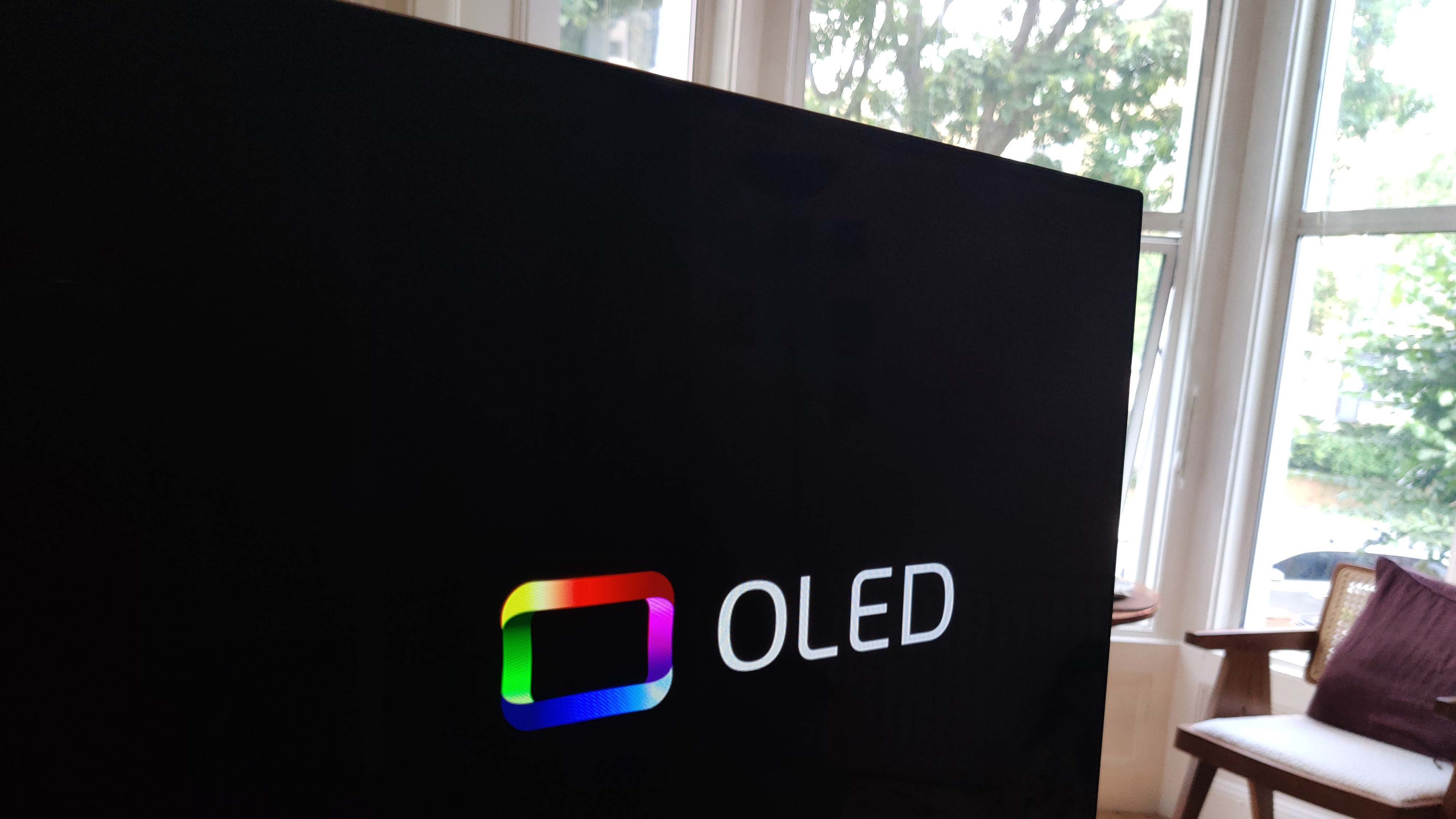 Panasonic JZ2000 OLED TV showing OLED logo