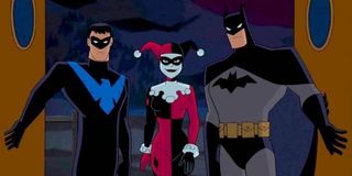 Loren Lester, Melissa Rauch, and Kevin Conroy in Batman and Harley Quinn