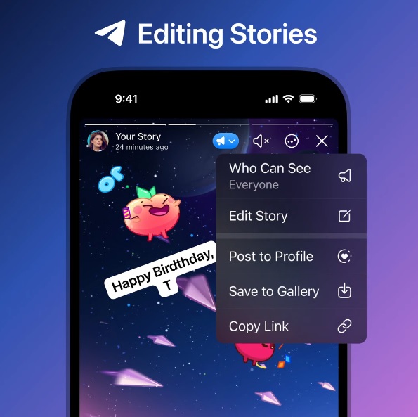 O Telegram oferece várias formas de editar Stories sem remover o conteúdo postado.
