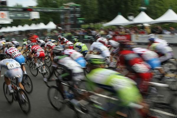 The bunch flies past