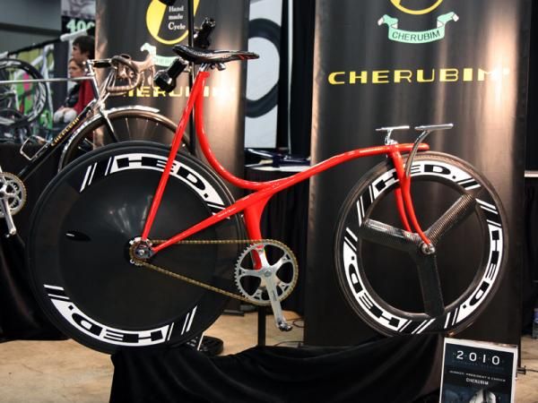 This wild red track bike is Cherubim's interpretation of what a track bike could look like if the designs weren't restricted by UCI regulations.