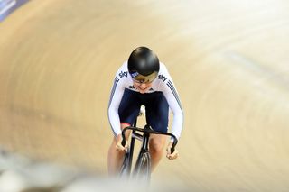 Laura Trott in the women's omnium 2015 track cycling world championships in Paris