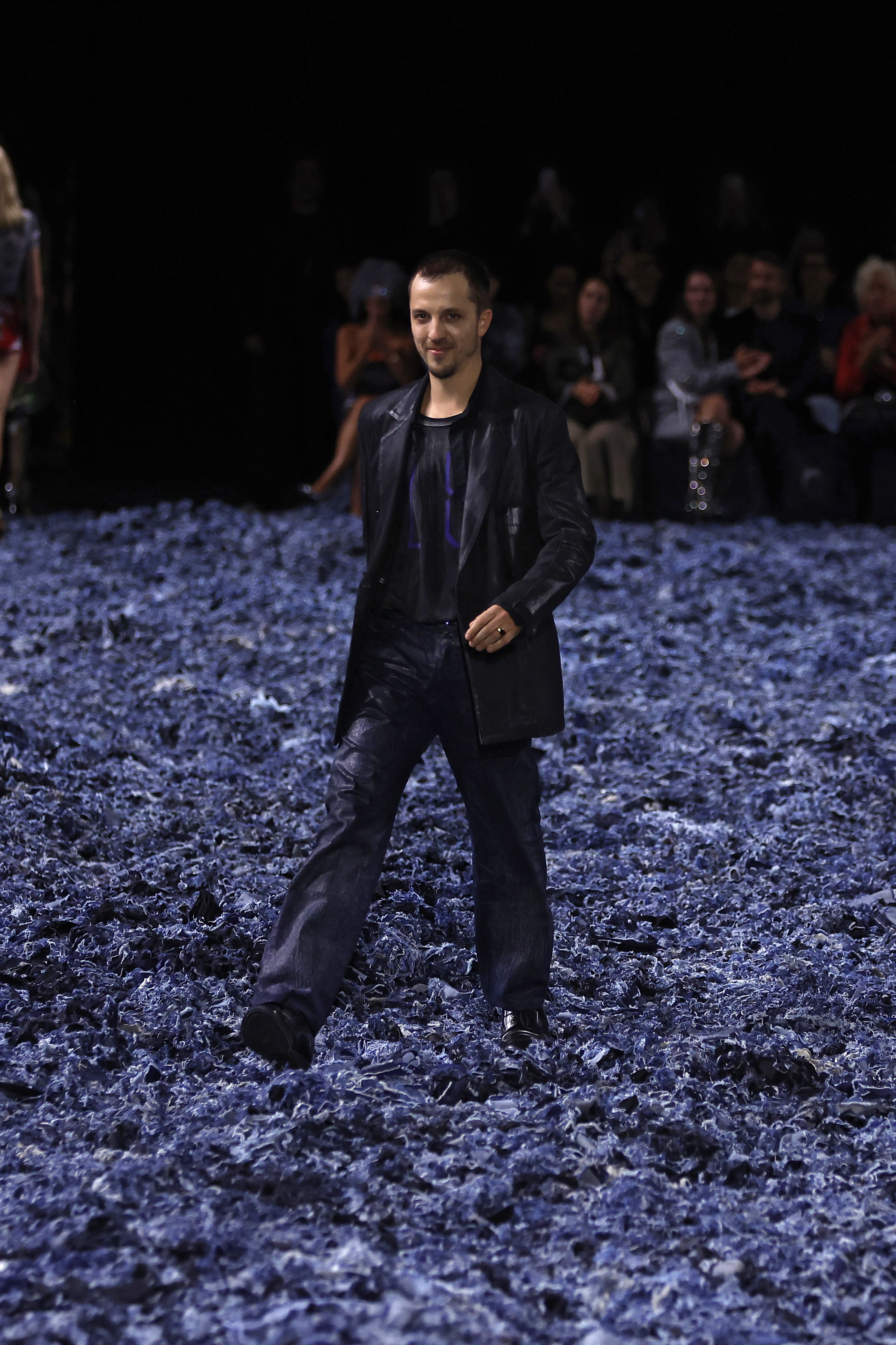 Glenn Martens walking the Diesel runway for his finale in 2024