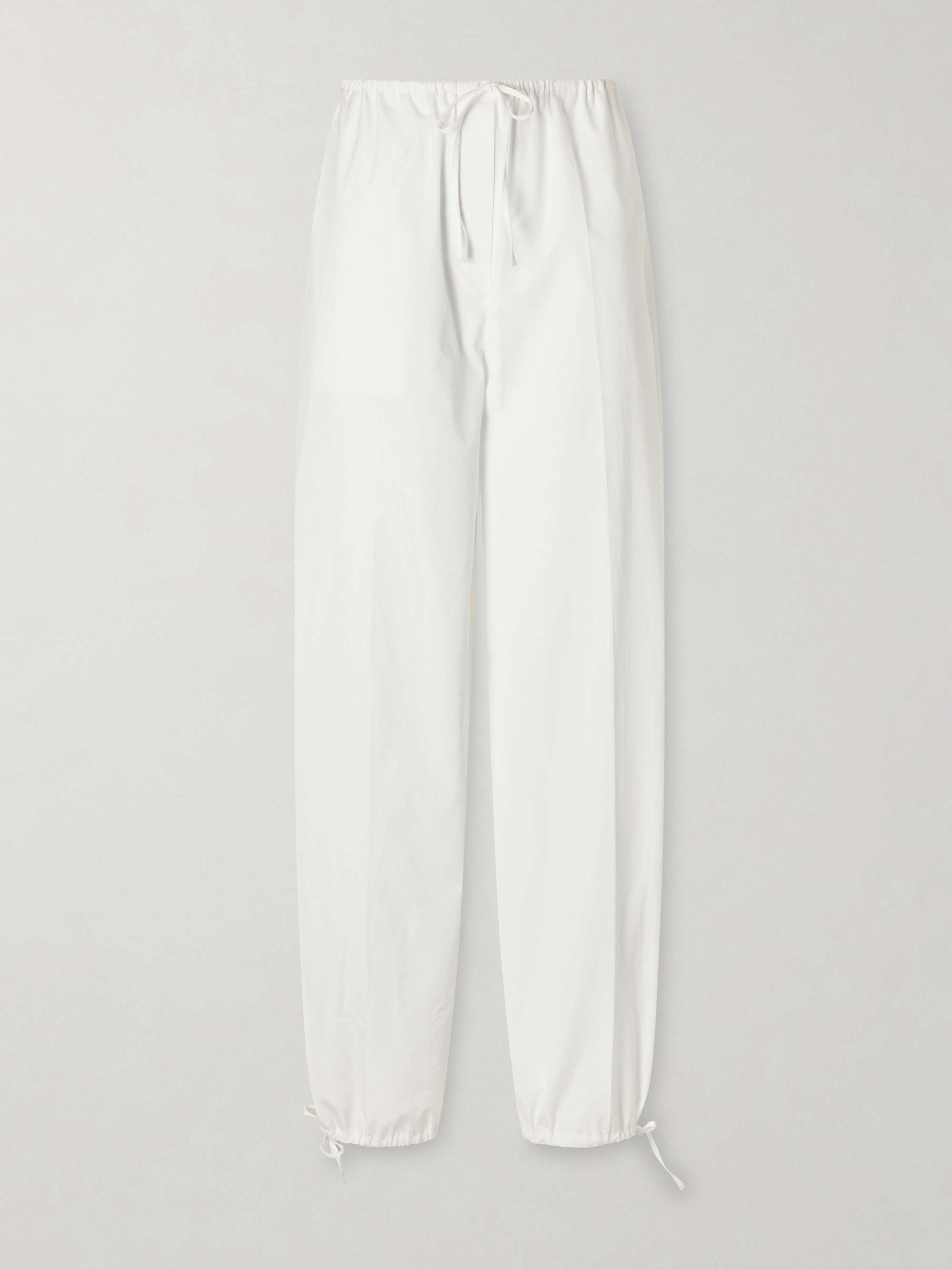 Cotton Wide-Leg Drawstring Pants