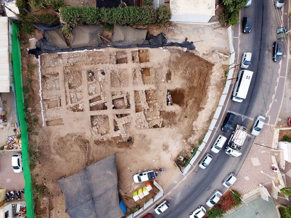 a photo from above the citadel during excavation