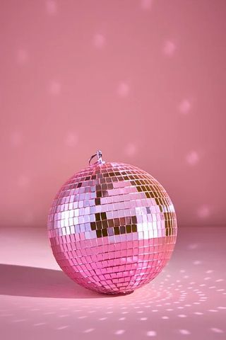 George Home Pink Christmas Disco Ball - 21cm