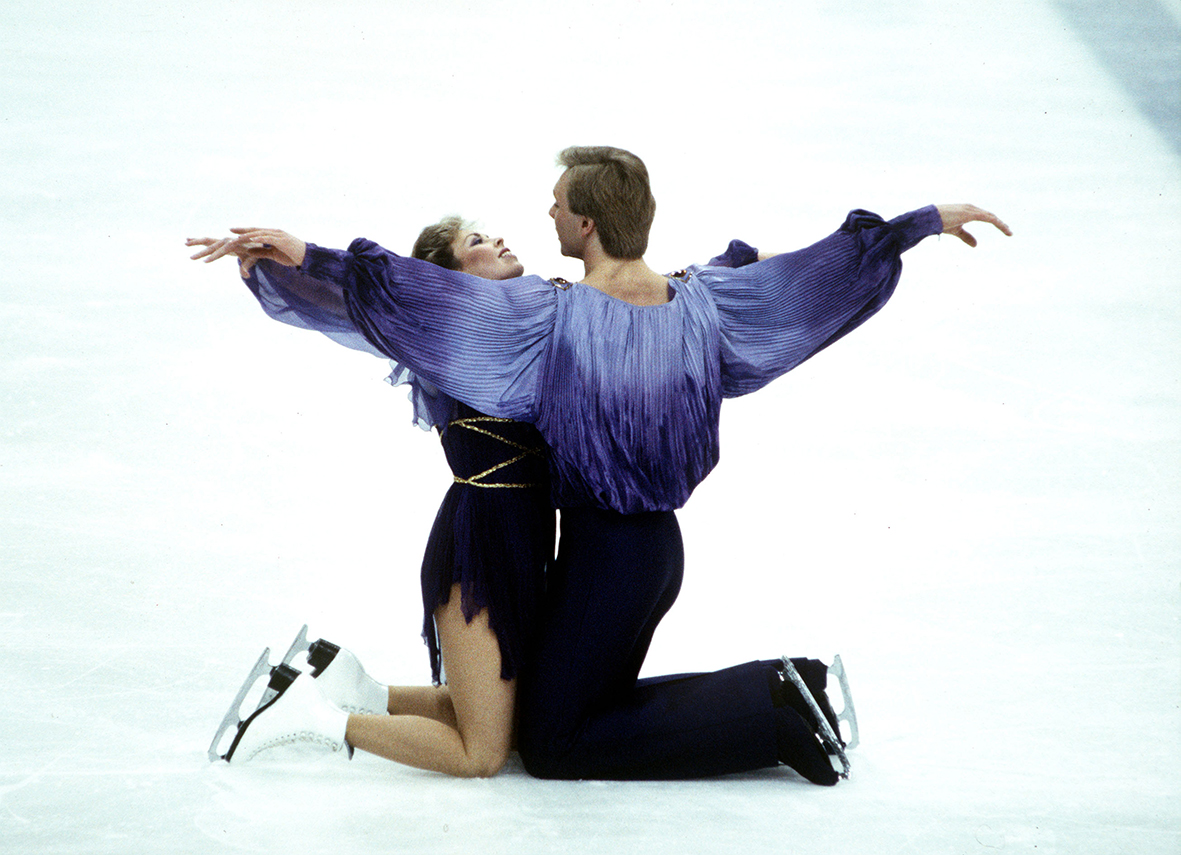 Torvill and Dean begin their famous Bolero routine at the 1984 Olympics.