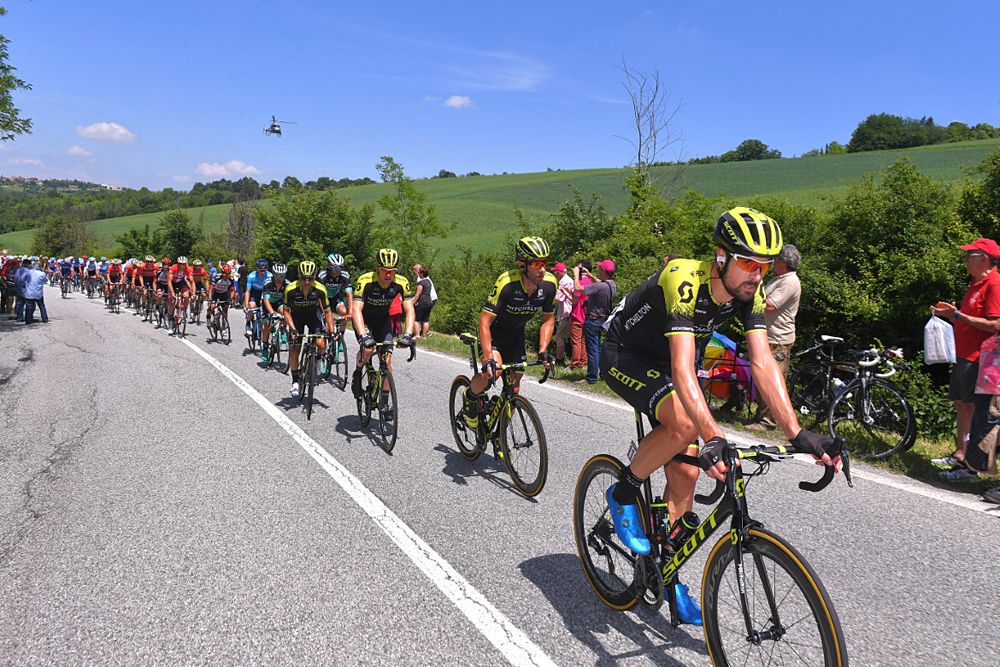 Mitchelton-Scott during stage 18 from Abbiategrasso to Prato Nevoso at the Giro d'Italia