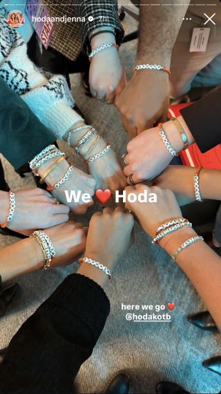 Hoda & Jenna friendship bracelets last episode of the show January 10, 2025 behind the scenes on Instagram