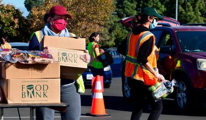 Food bank delivers meals to those who need them.