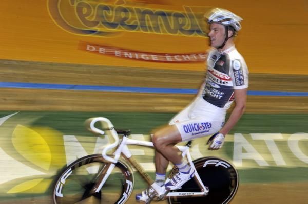 Iljo Keisse celebrates another successful night of racing