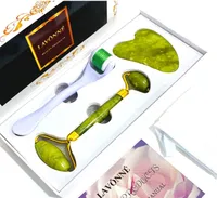 Lavonne 4-in-1 Authentic Jade Roller and Gua Sha Set