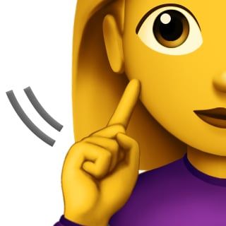female person signing "deaf"