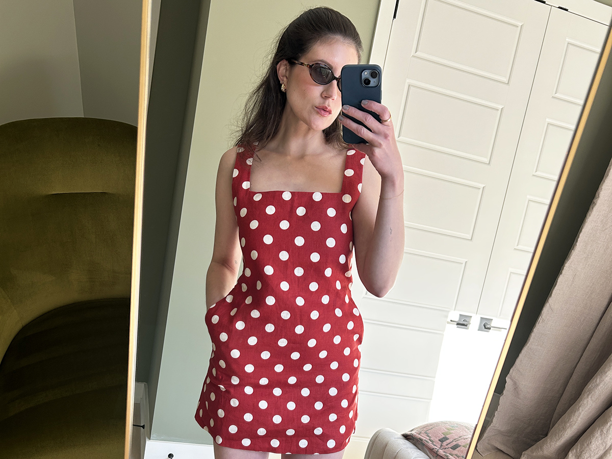 Who What Wear editor Allyson Payer wearing a Posse linen dress.