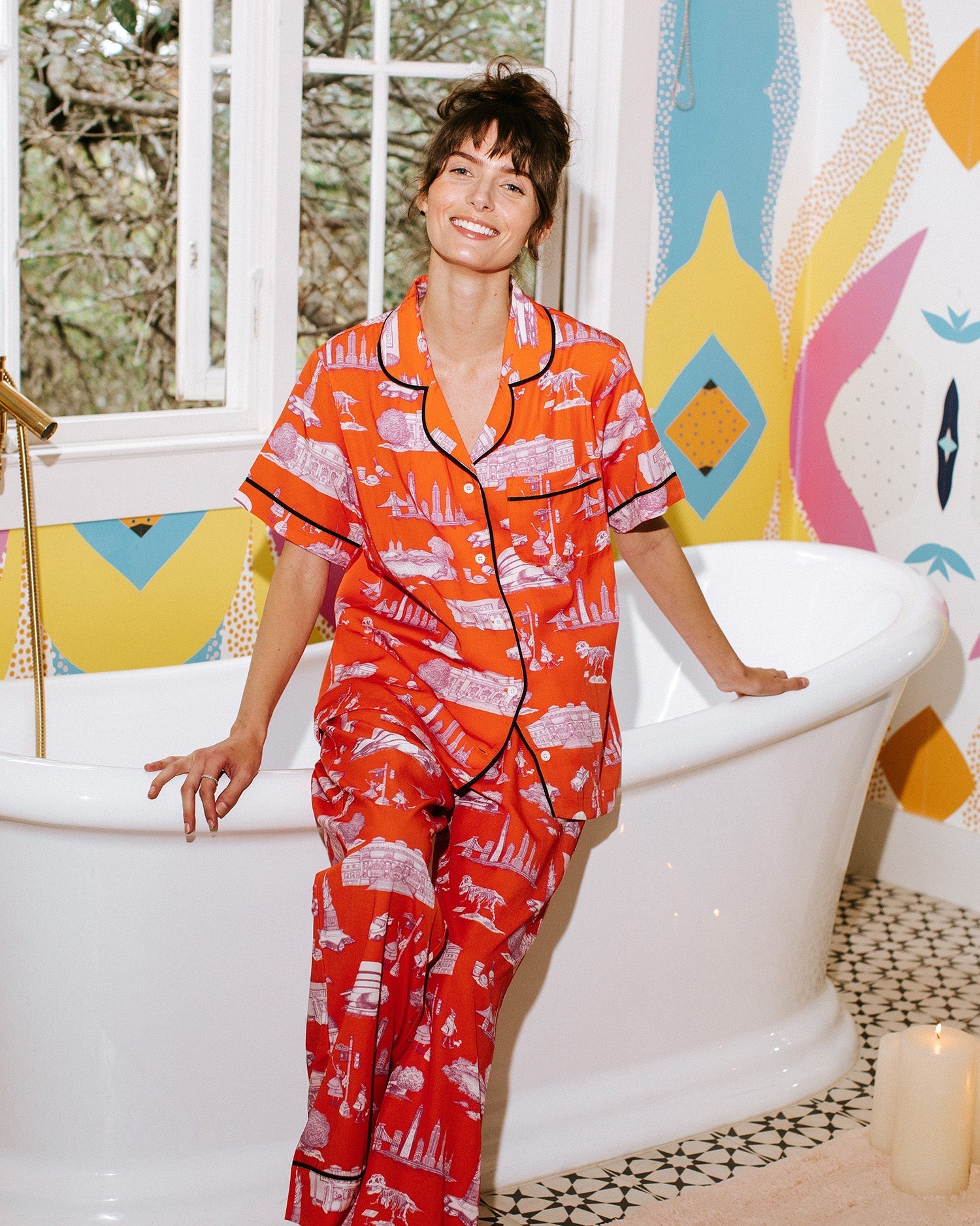 New York Toile pajamas pants set