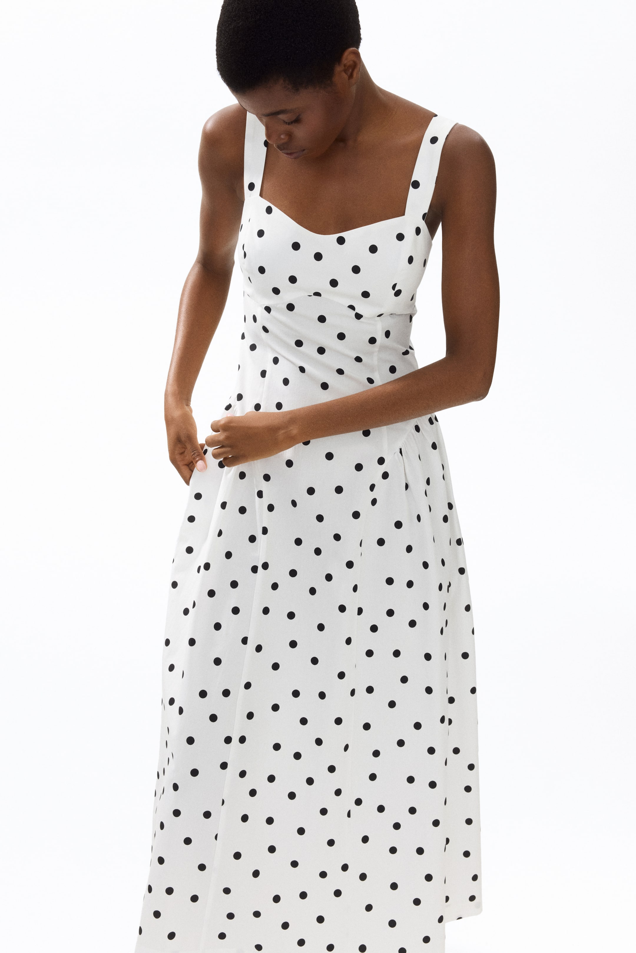 Flared-Skirt Midi Dress