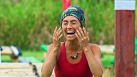 Savannah Louie celebrates a challenge win on Survivor Season 49 before her exit weeks later on Survivor 50. 