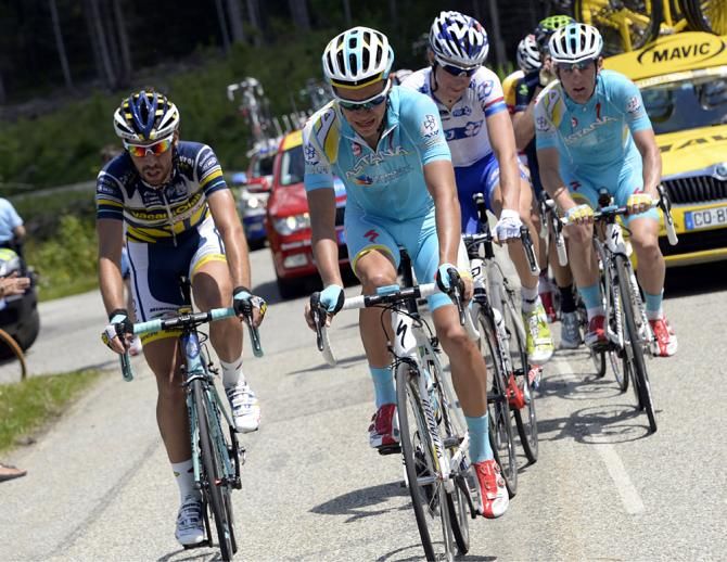 The breakaway on stage 6 of the Dauphine