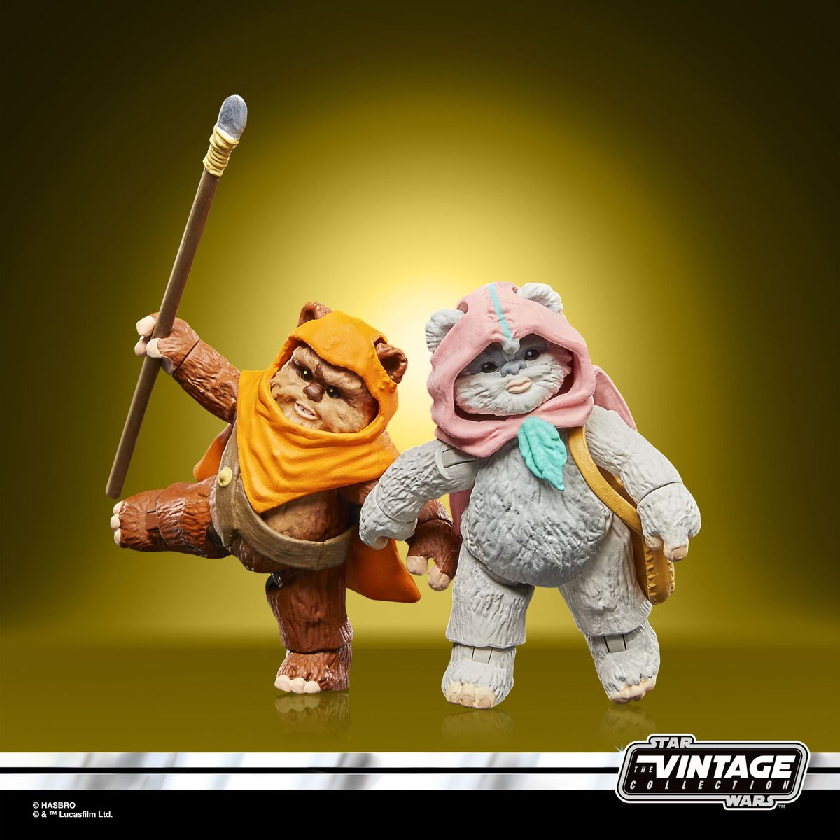 Wicket and Kneesaa action figures posed against a colorful background