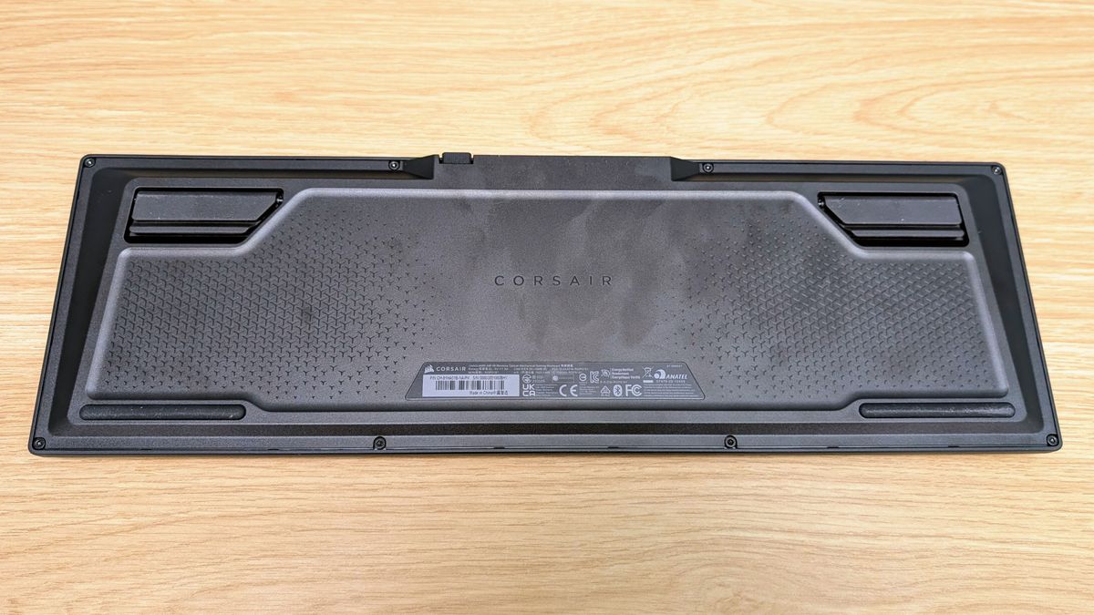 Corsair Vanguard Air 99 Wireless keyboard from the underside.