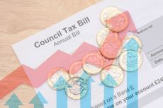 Council tax 2024: a bill with a rising graph line behind it