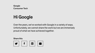 Moving Brands website explanation of work with Google