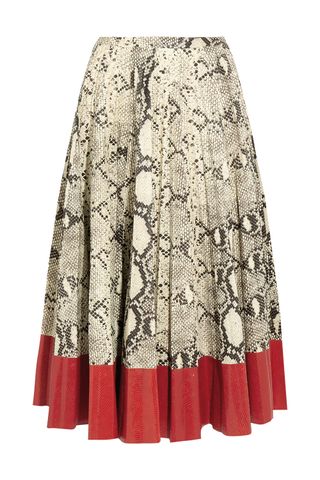 Gucci Pleated Snake-Effect Leather Skirt, NET-A-PORTER