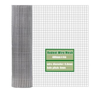 Rodent Mesh Roll 400mm X 6m,galvanised Wire Mesh- Keep Rats Out & Protect Your Home, Chickens, Dogs, Rabbits, Vegetables & More,rat Proof Mesh Sheet -Durable & Easy to Install - Maintenance-Free