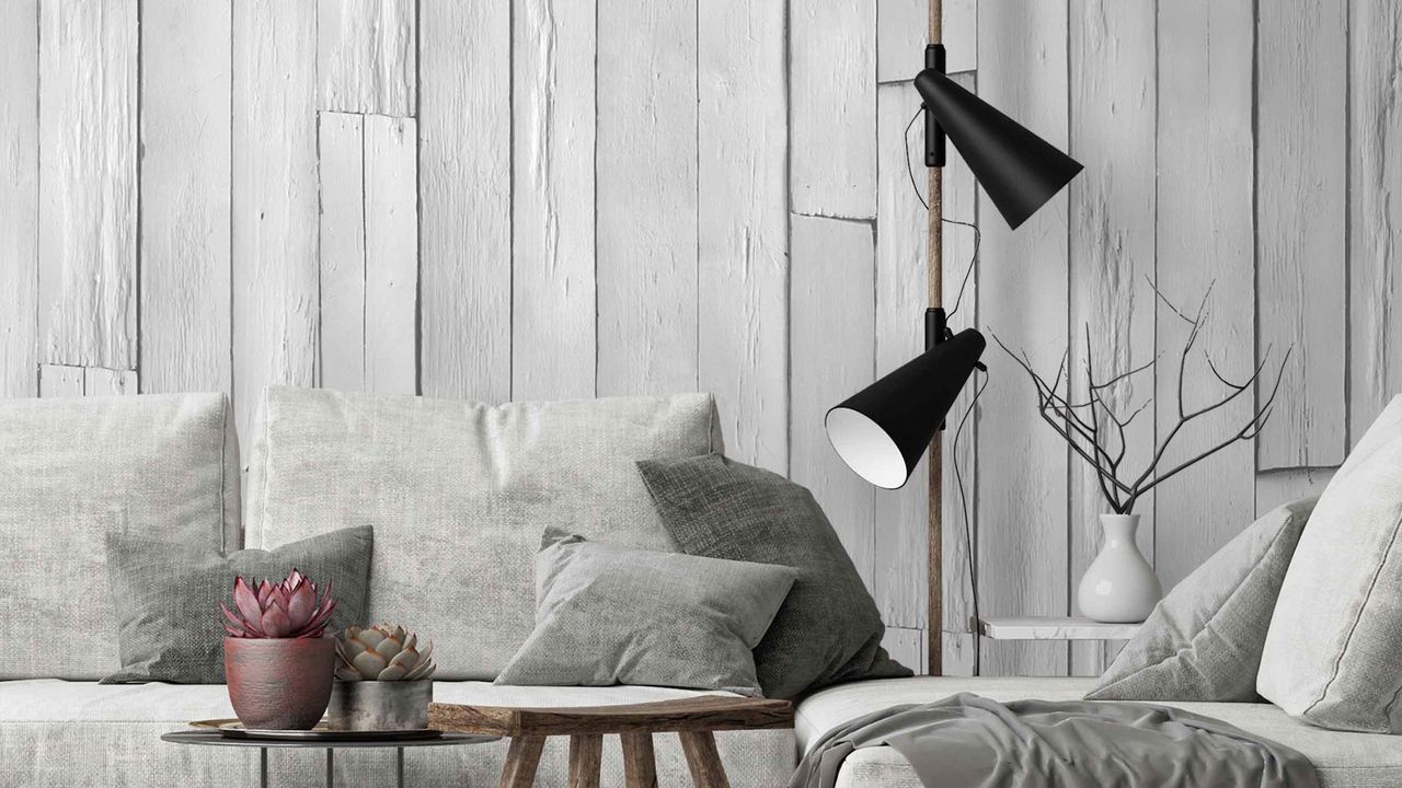 grey panelled wood effect wallpaper by woodchip &amp; magnolia