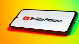 YouTube Premium logo on phone