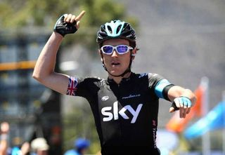 Geraint Thomas (Team Sky) wins stage 2 of the Tour Down Under