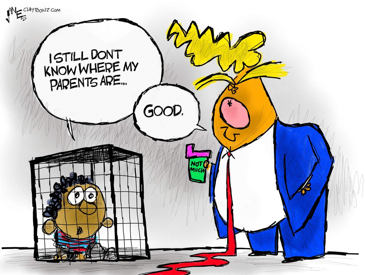 Political Cartoon U.S. Trump children border&amp;amp;nbsp;