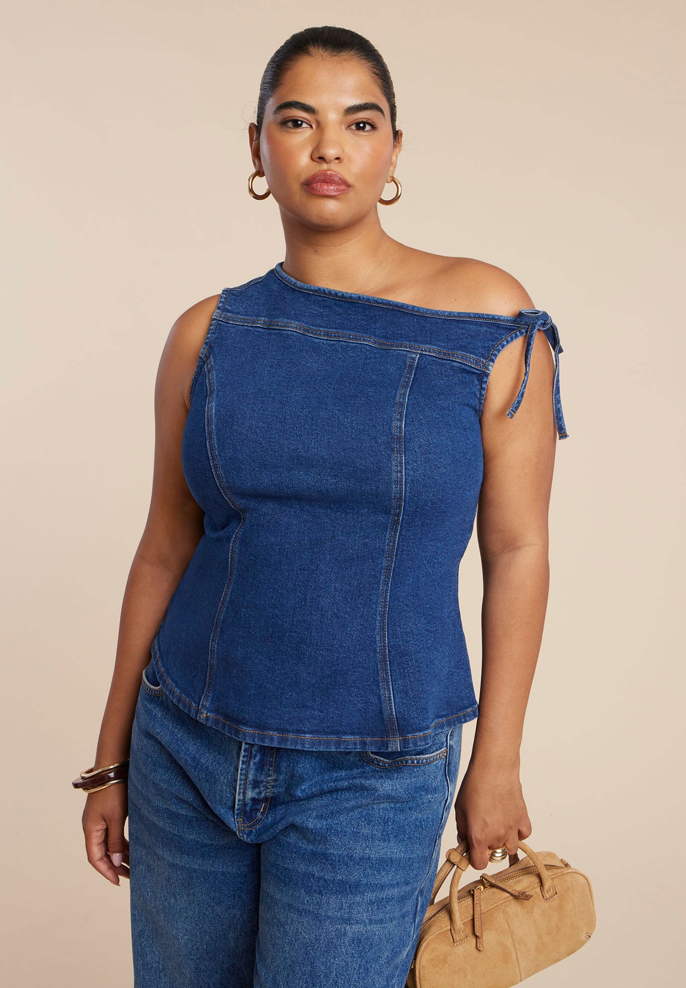 Asym Denim Top