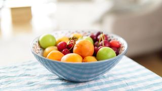 fruit in a bowl on a table