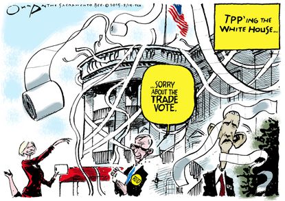 Obama cartoon U.S. TPP Deal