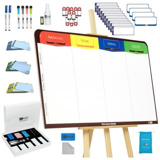 Kanban board on an easel