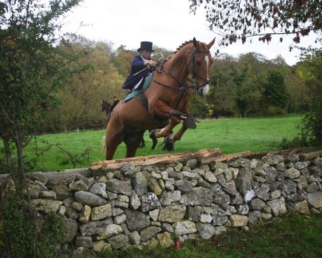 Grace Maxwell Murphy riding Miley out with the Stonehall Harriers in Co Limerick, Ireland