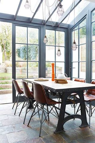 dining area in glazed extension