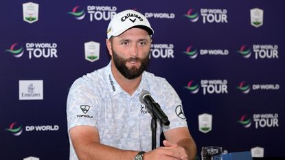 Jon Rahm at his press conference ahead of the 2022 DP World Tour Championship