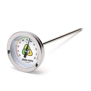 Urban Worm Soil Thermometer - 5-In Stainless Steel Stem - Perfect for Gardening & Worm Bin