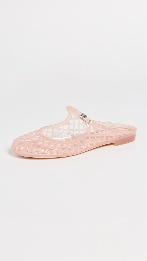 Mellow Mary Jane Jelly Flats - Soft Pink Glitter/silver
