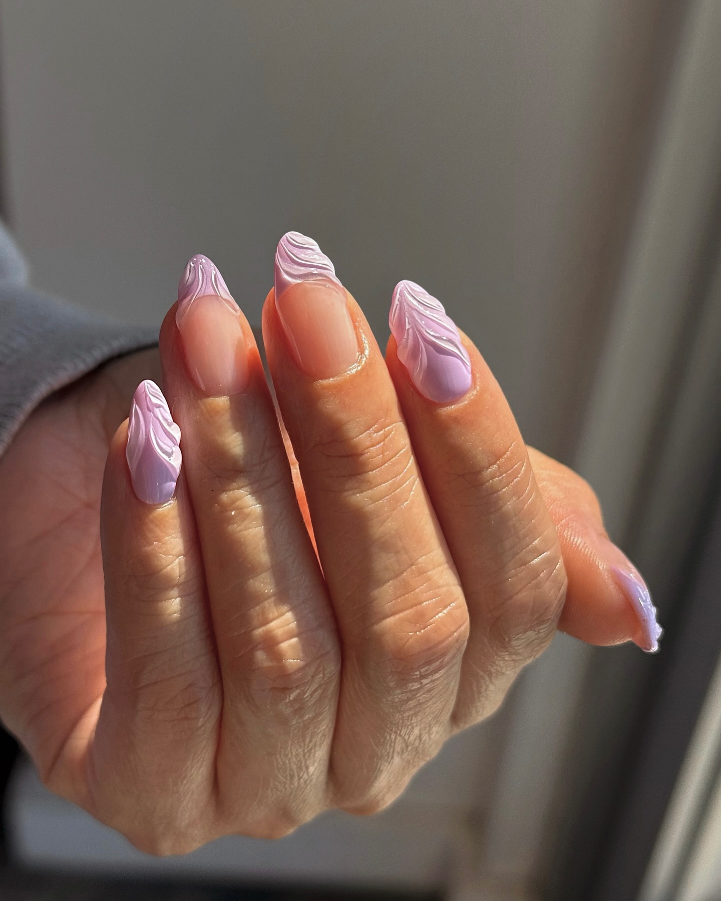 Lavender 3D nails by Queenie Nguyen