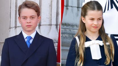 Composite of Prince George on the Buckingham Palace balcony at Trooping the Colour 2024 in London 