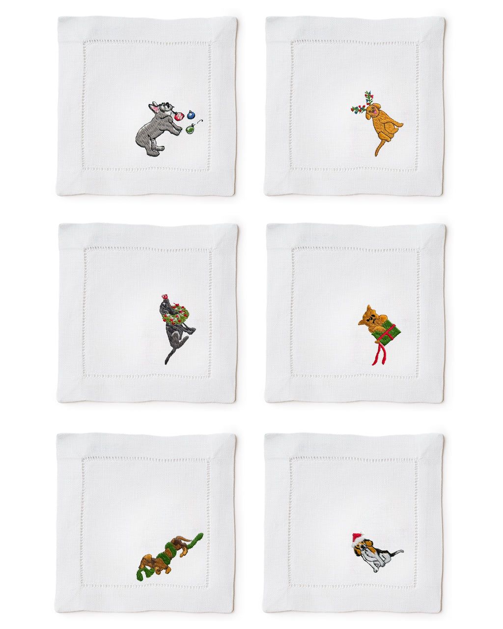 Petite Plume X Chefanie Cocktail Napkins in Jingle Paws