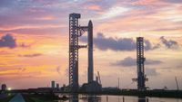 SpaceX's Starship rocket stands on the pad ahead of its 13th test flight.