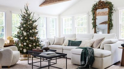 Living room with Christmas decor