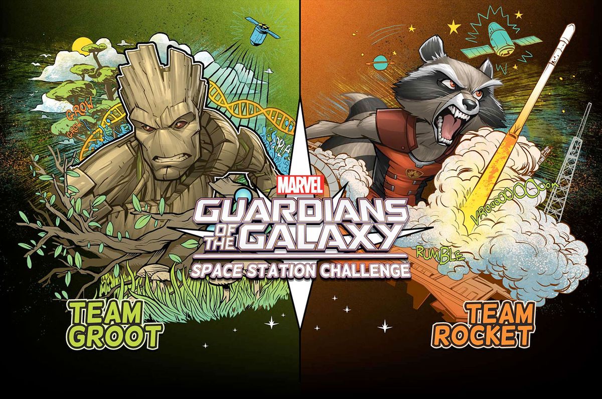 guardians of the galaxy groot and rocket inspire space station science contest space guardians of the galaxy groot and