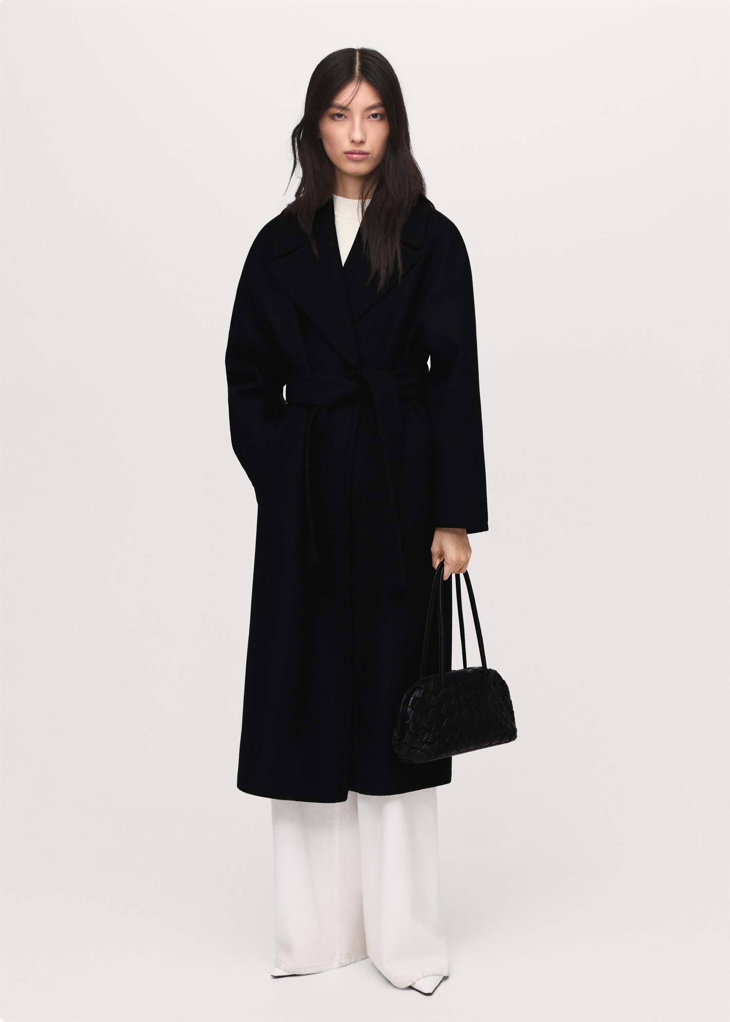 Manteco Wool Coat With Belt - Women | Mango United Kingdom